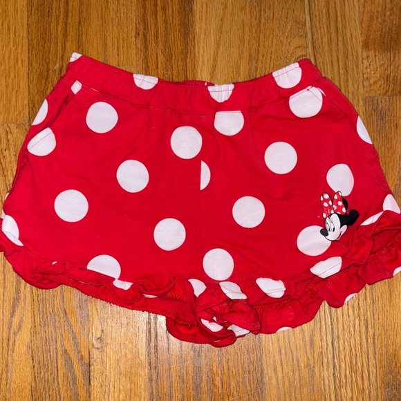 Disney | Bottoms | Disney Red Polka Dot Minnie Mouse Ruffle Shorts ...